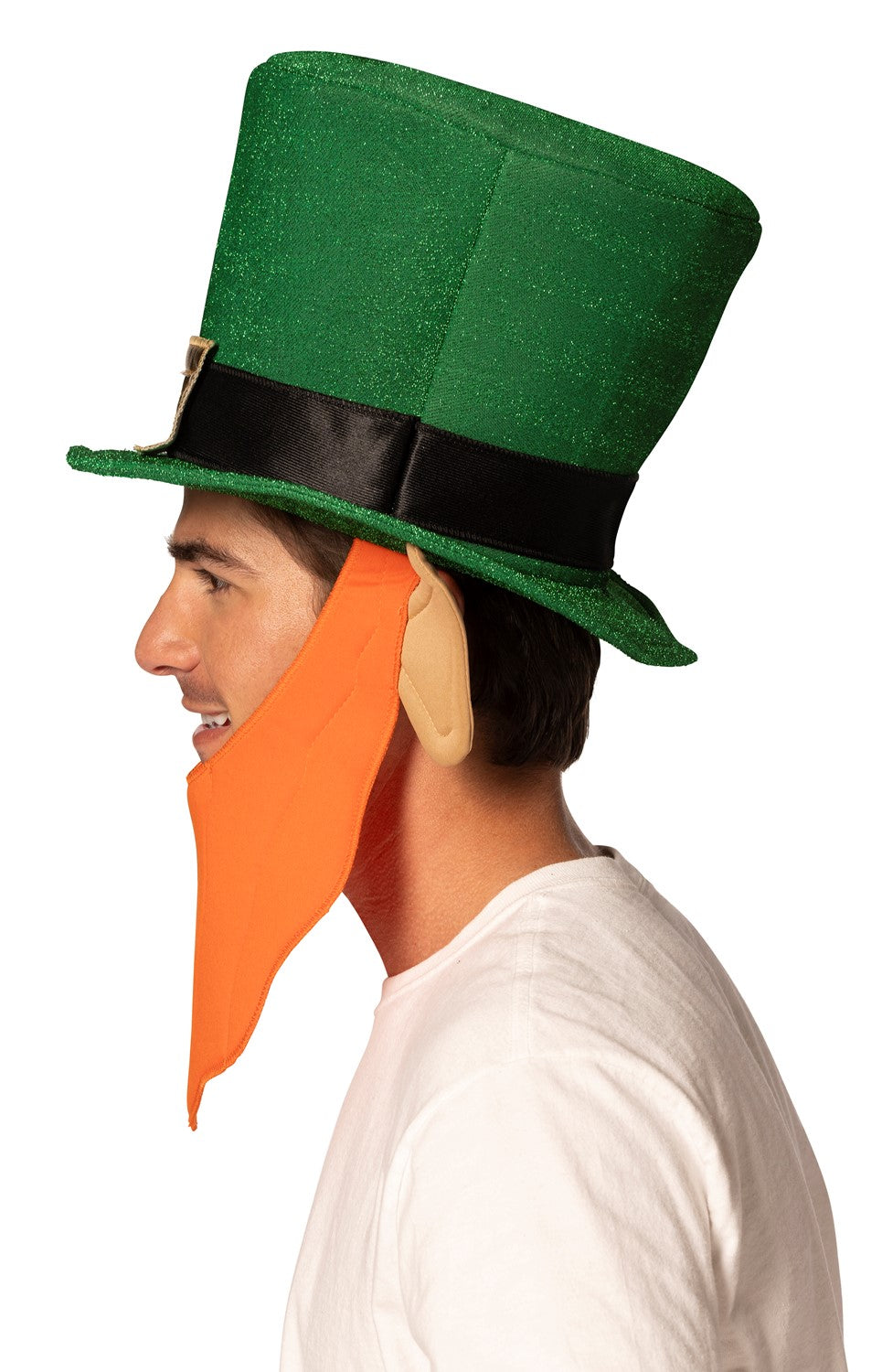 Leprechaun Hat with Orange Beard St. Patrick's Day, Adult One Size