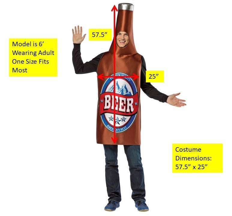 6 Pack Beer Bottle Group Halloween Costume, Adult One Size
