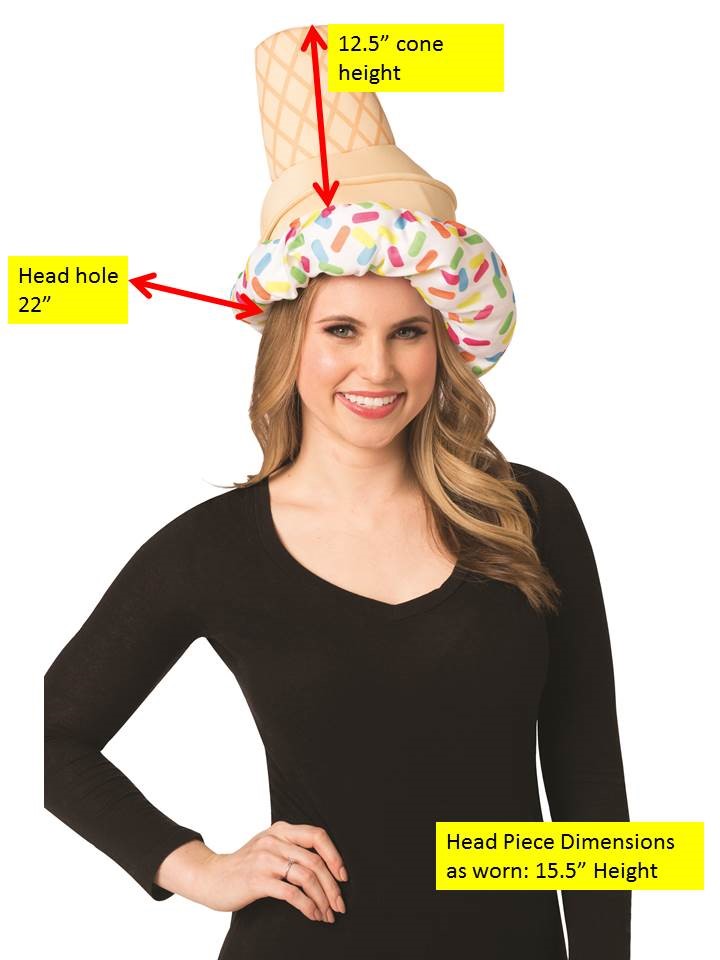 Vanilla Ice Cream Cone Hat, Adult One Size