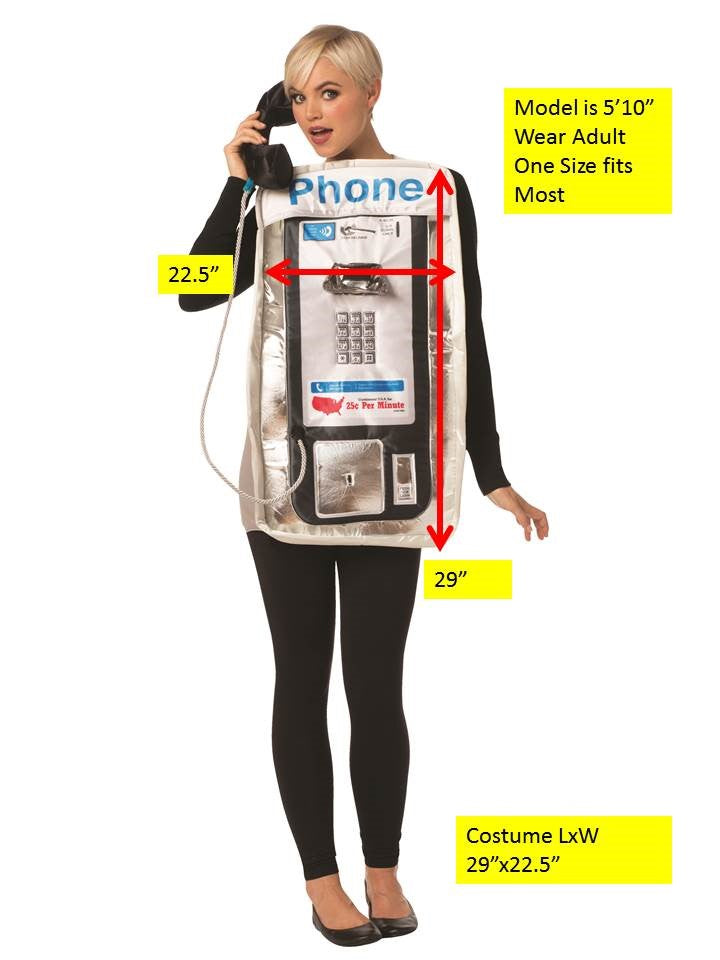 Retro Pay Phone with 3 Rings Costume, Adult One Size
