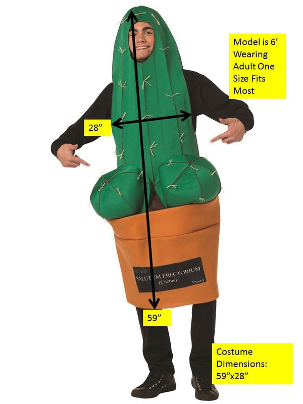 Happy Cactus Humor Costume, Adult One Size