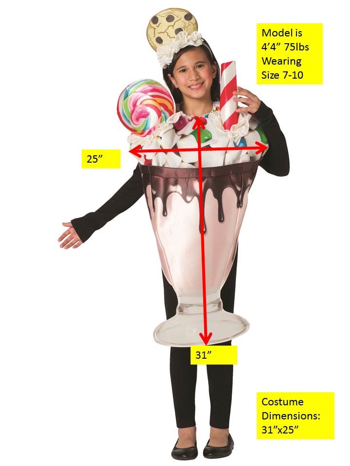 Milkshake Costume, Child Size 7-10