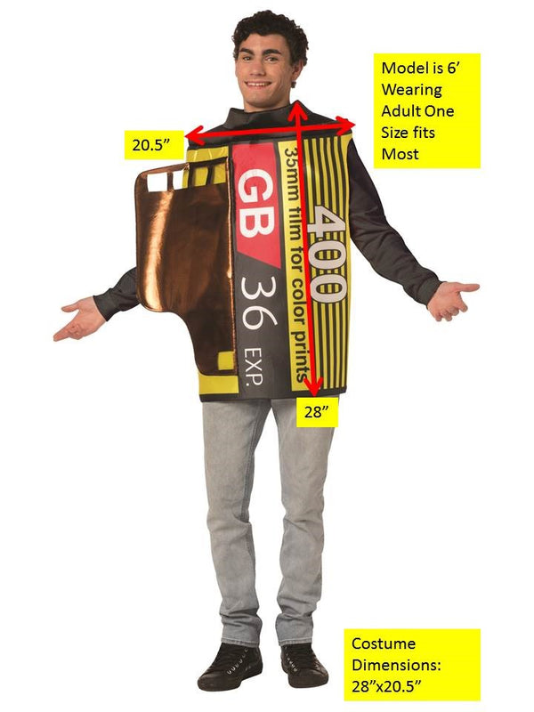 Camera Film Roll Vintage Retro Costume, Adult One Size