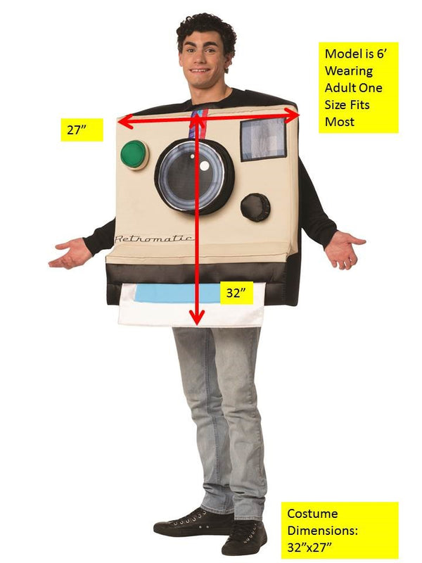 Vintage Instant Camera Costume, Adult One Size