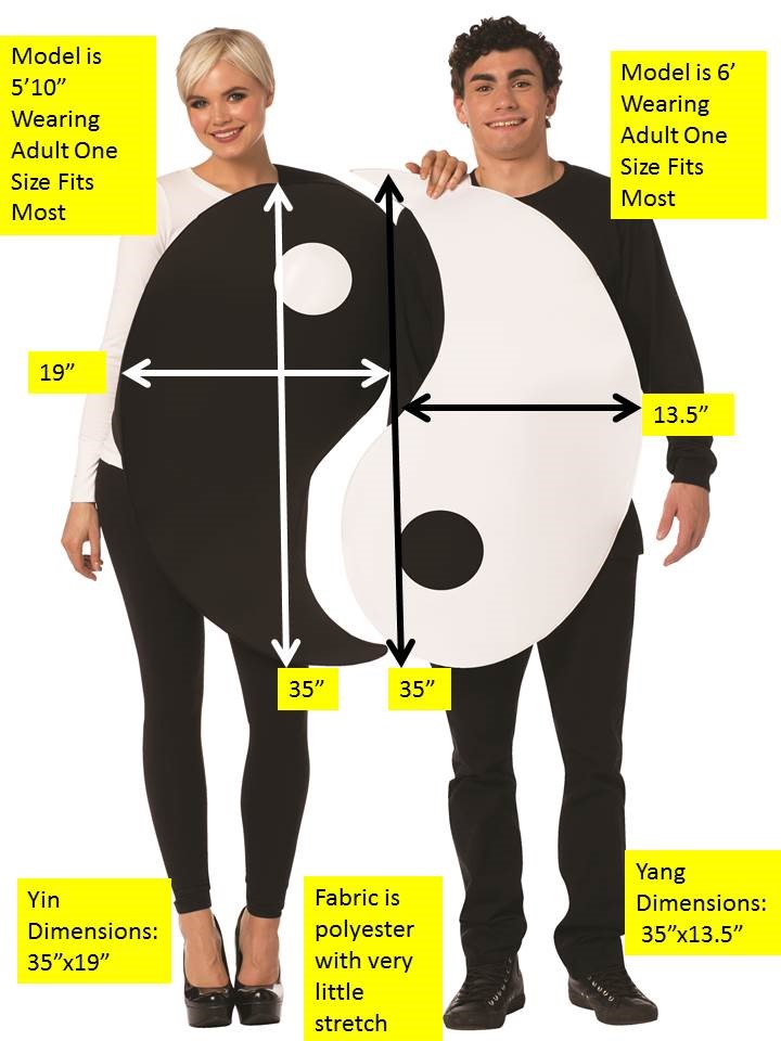 Yin & Yang Couples Costume, Adult One Size