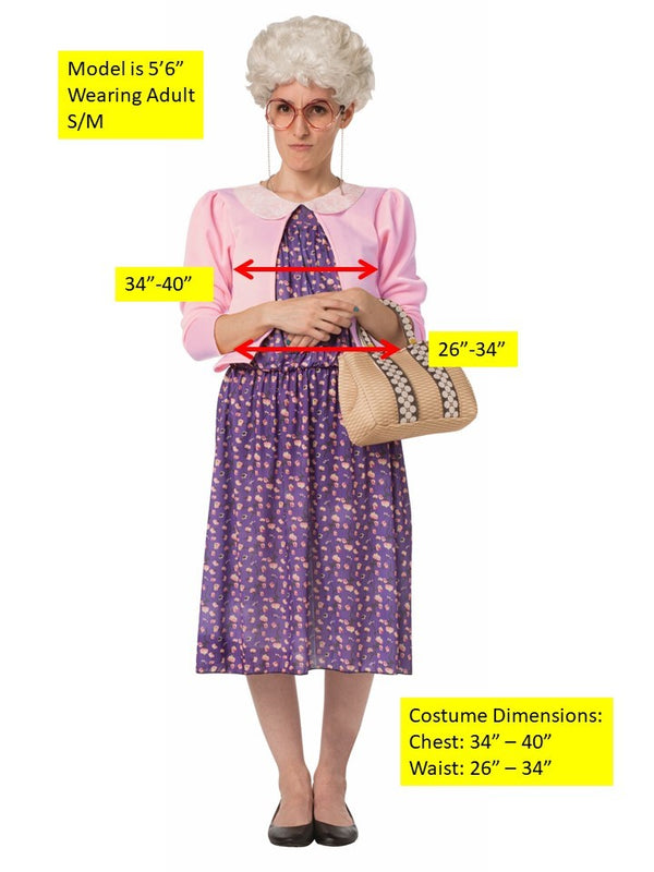 Golden Granny Wise Halloween Costume with Wig, Adult Size S-M