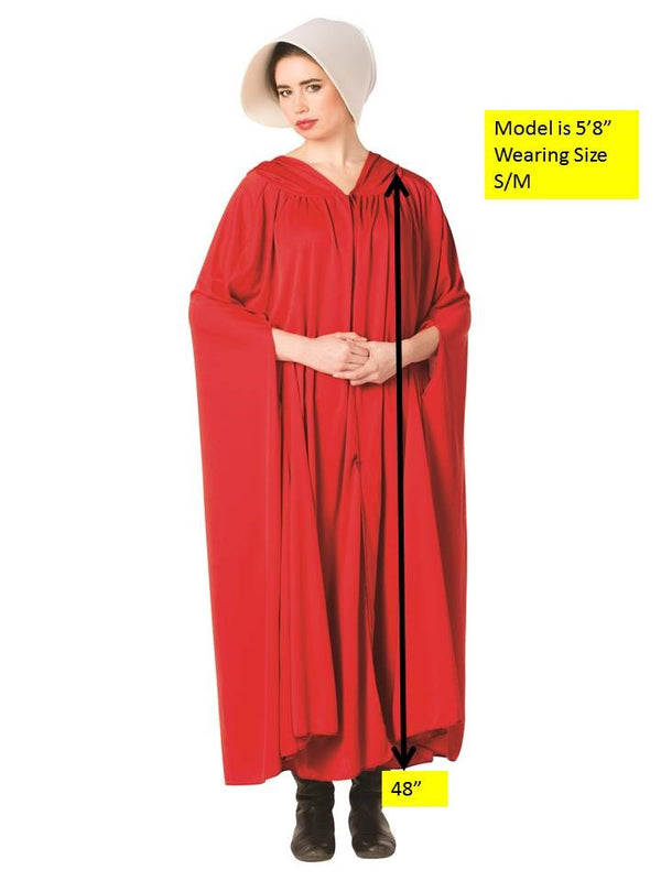 Handmaid's Red Fertility Cloak with Bonnet Costume, Adult One Size