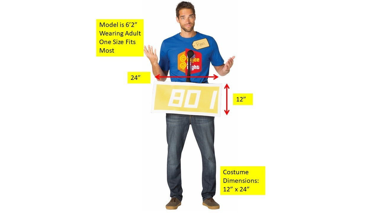 The Price is Right Contestant Row Yellow Costume, Adult One Size