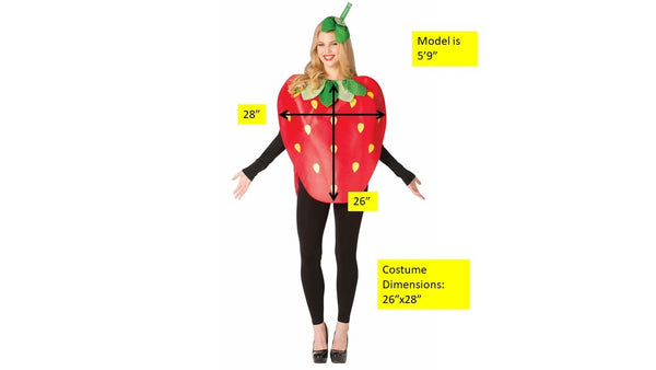 Strawberry Costume, Adult One Size