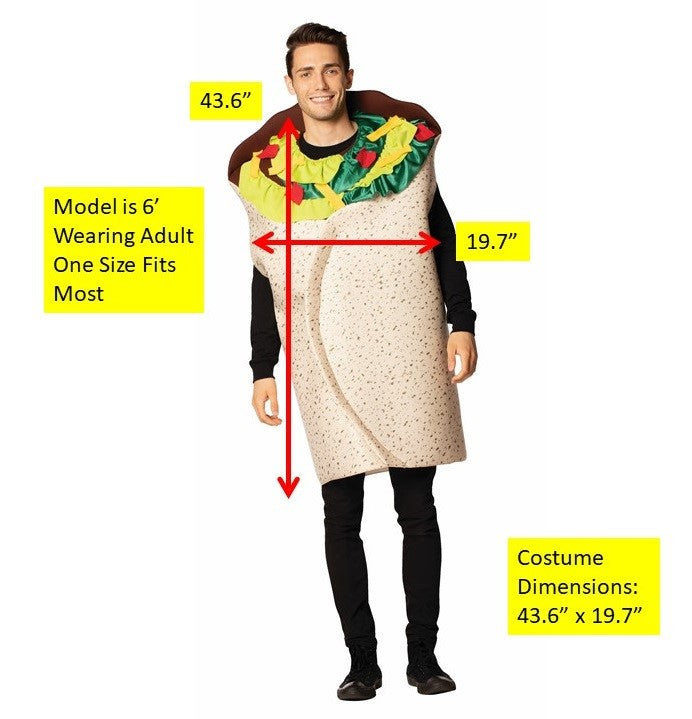 Deluxe Burrito Costume, Adult One Size
