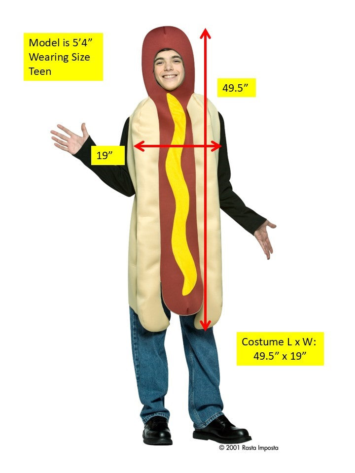 Hot Dog Costume, Teen One Size