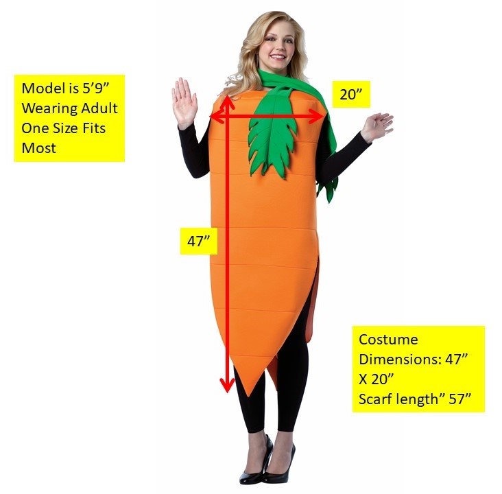 Carrot Costume, Adult One Size