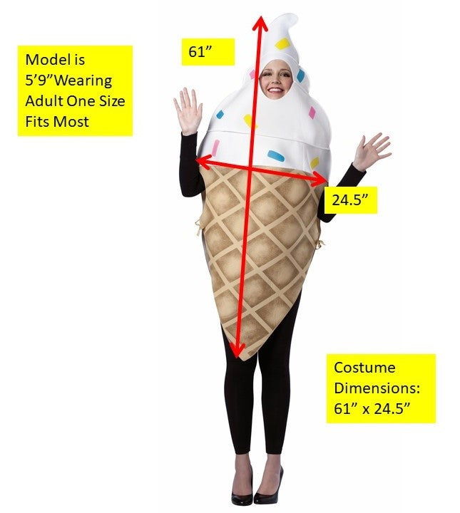 Ice Cream Cone Costume, Adult One Size