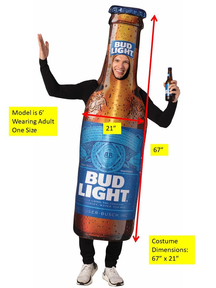 Bud Light Beer Bottle Costume, Adult One Size