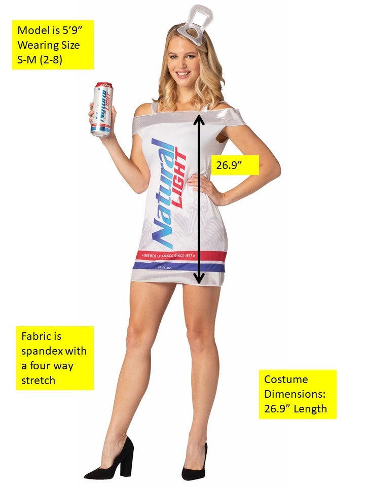 Natural Light Beer Can Dress Costume, Women's Sizes S-M