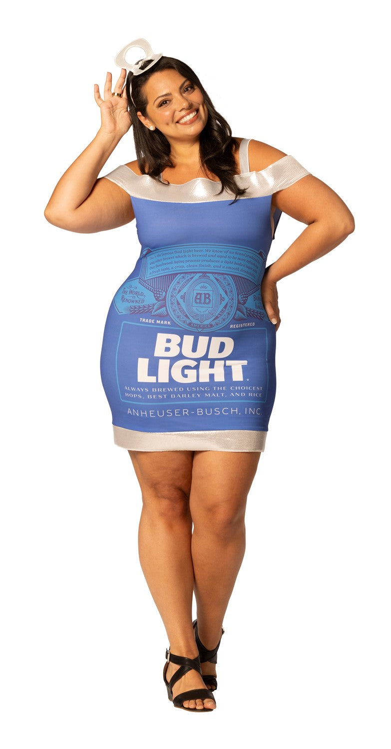 Bud Light Beer Can Dress Costume, Women's Sizes L-XL