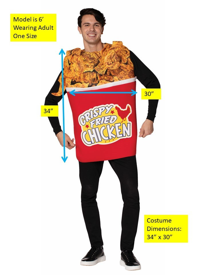 Bucket of Fried Chicken Halloween Costume, Adult One Size