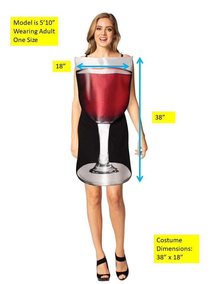 Get Real Glass of Red Wine Halloween Costume, Adult One Size