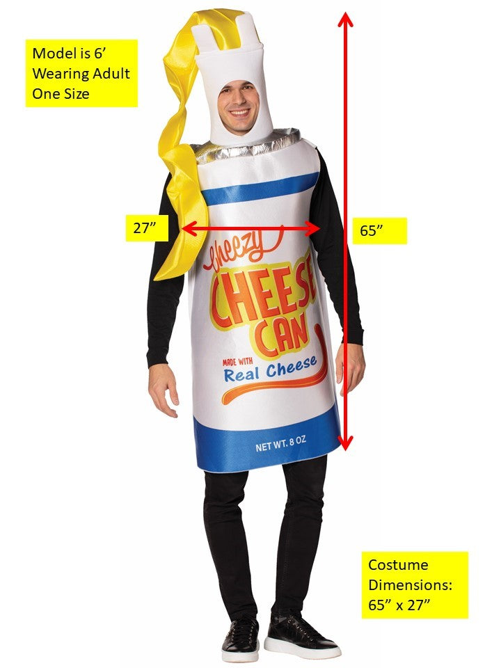 Cheezy Cheese Spray Can Halloween Costume, Adult One Size