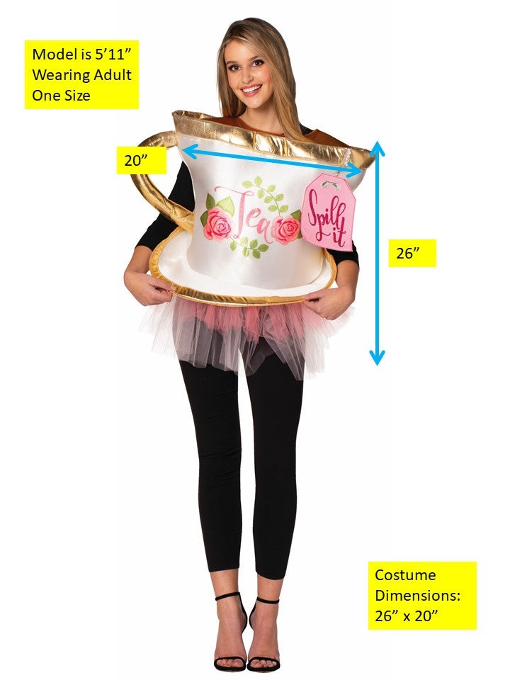 Spill It Tea Cup Halloween Costume, Women's Size 2-8