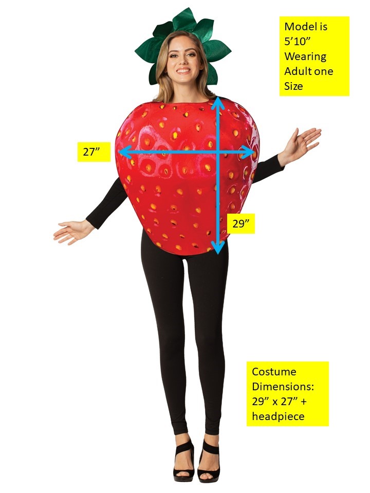 Get Real Strawberry Costume, Adult One Size