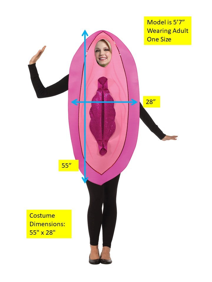 Pink Sequin Vagina Costume – Funny Women's Adult One Size
