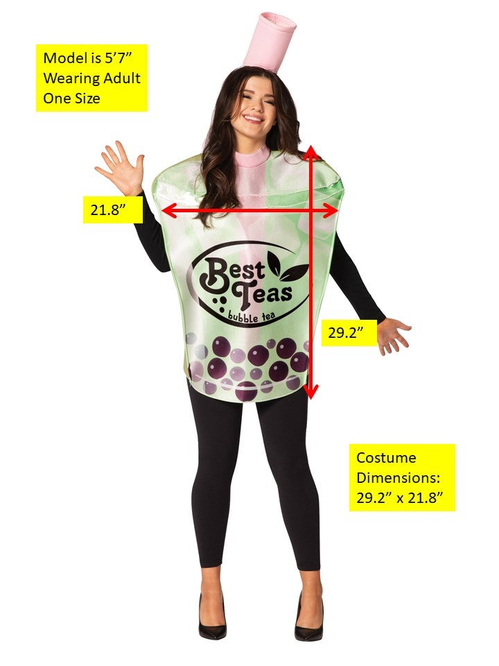 Matcha Bubble Tea Costume, Adult One Size