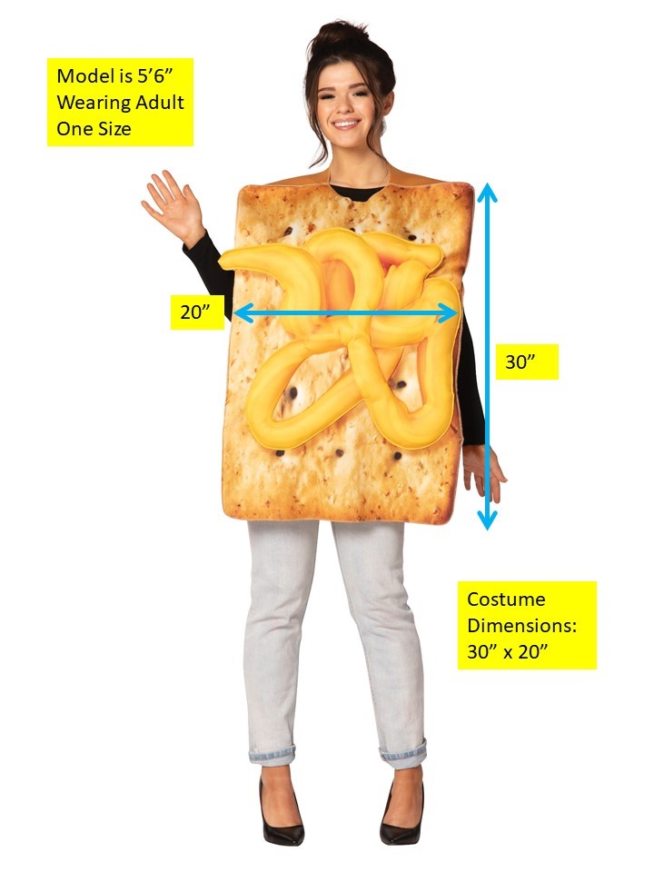Cracker with Cheezy Cheese Costume, Adult One Size