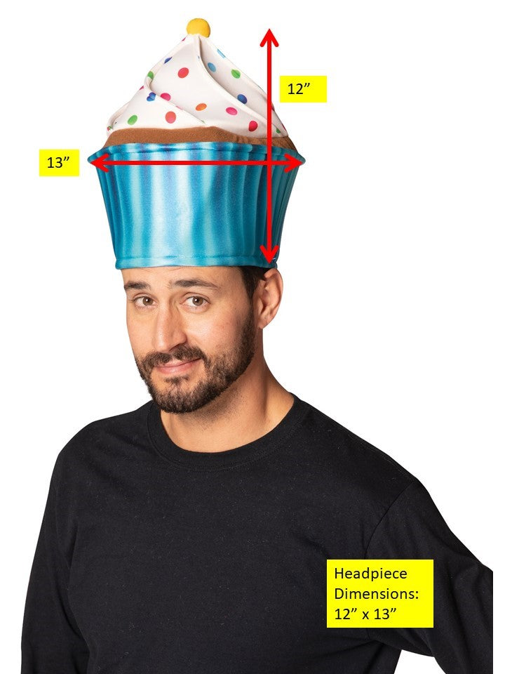 Blue Cupcake Hat Costume, Adult One Size