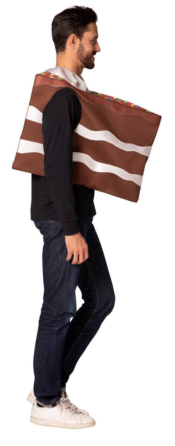 Slice of Chocolate Birthday Cake Costume, Adult One Size