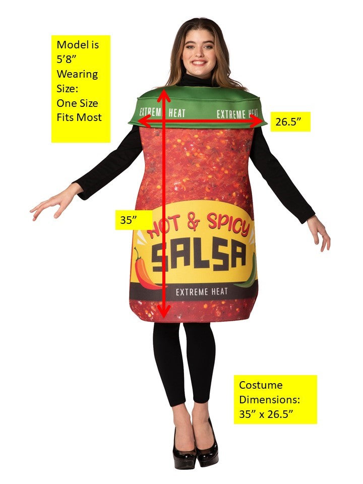 Hot & Spicy Salsa Jar Costume, Adult One Size