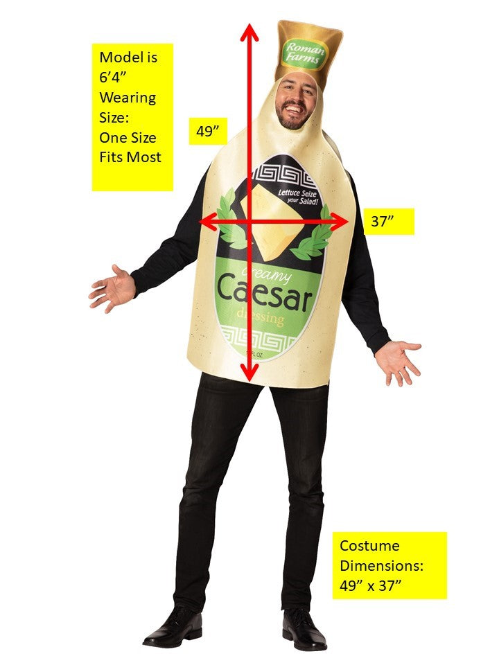 Caesar Dressing Bottle Costume, Adult One Size