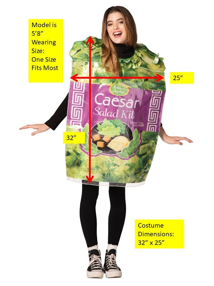 Caesar Salad Kit Costume, Adult One Size