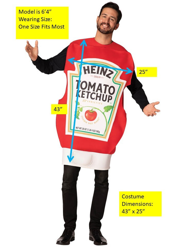 Heinz Ketchup Squeeze Bottle Costume, Adult One Size