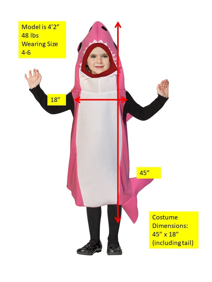 Ultimate Pink Shark Costume, Child Size 4-6