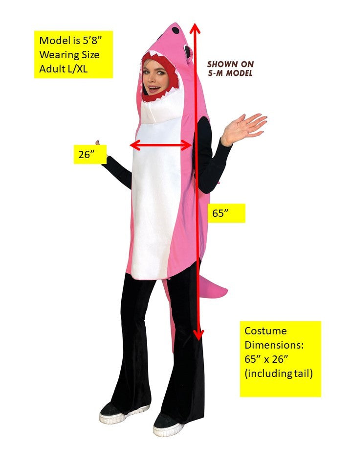 Ultimate Pink Shark Costume, Adult Size Large-Extra Large