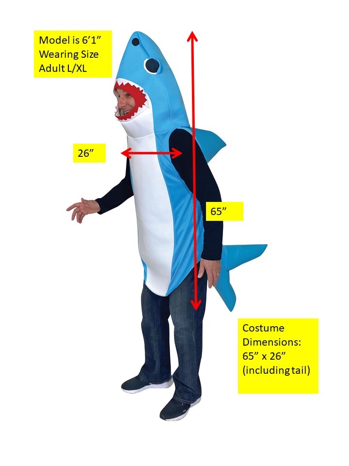 Ultimate Blue Shark Costume, Adult Size Large-Extra Large