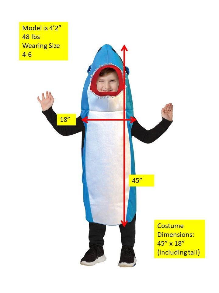 Ultimate Blue Shark Kids Costume, Size 4-6