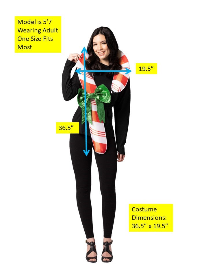 Candy Cane Halloween Christmas Costume, Adult One Size