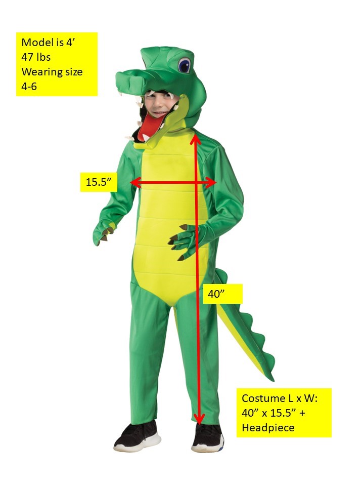 Alligator Kids Halloween Kids Costume, Child Size 4-6