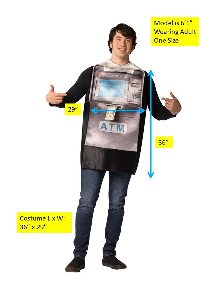 ATM Cash Machine Halloween Costume, Adult One Size