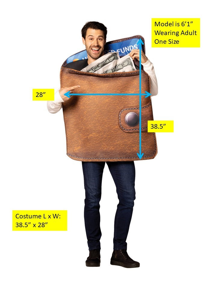 Men's Brown Wallet Halloween Costume, Adult One Size