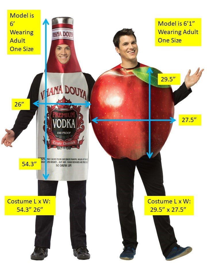 Apple-tini Get Real Apple & Vodka Couples Halloween Costume, Adult One Size