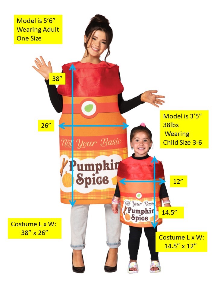 Pumpkin Pair Pumpkin Spice Adult & Child 3-6 Combo Halloween Costume Set