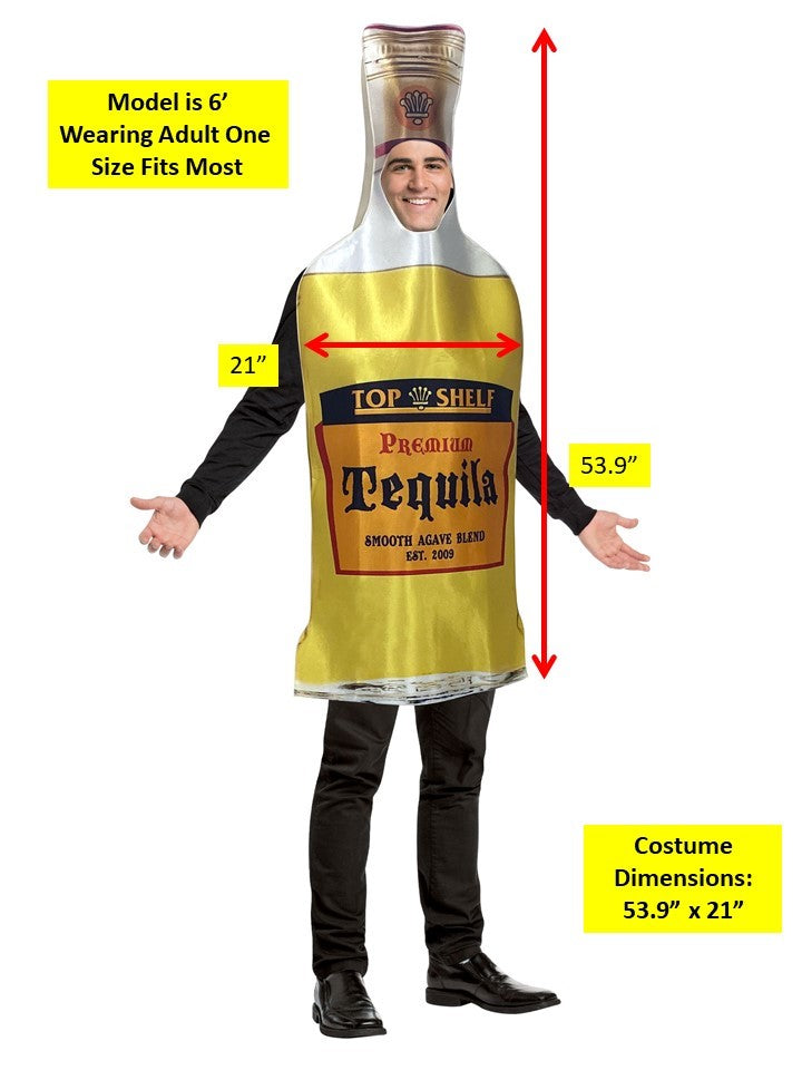Tequila Bottle & Tequila Worm Couples Costume, Adult One Size