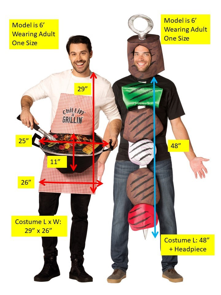 Grill Master & Beef Kebab Halloween Couples Costume Set, Adult One Size