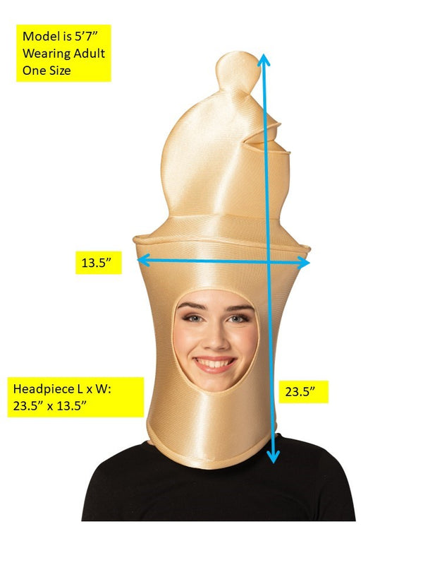 Ultimate Deluxe Beige Bishop Chess Headpiece Mask, Adult One Size