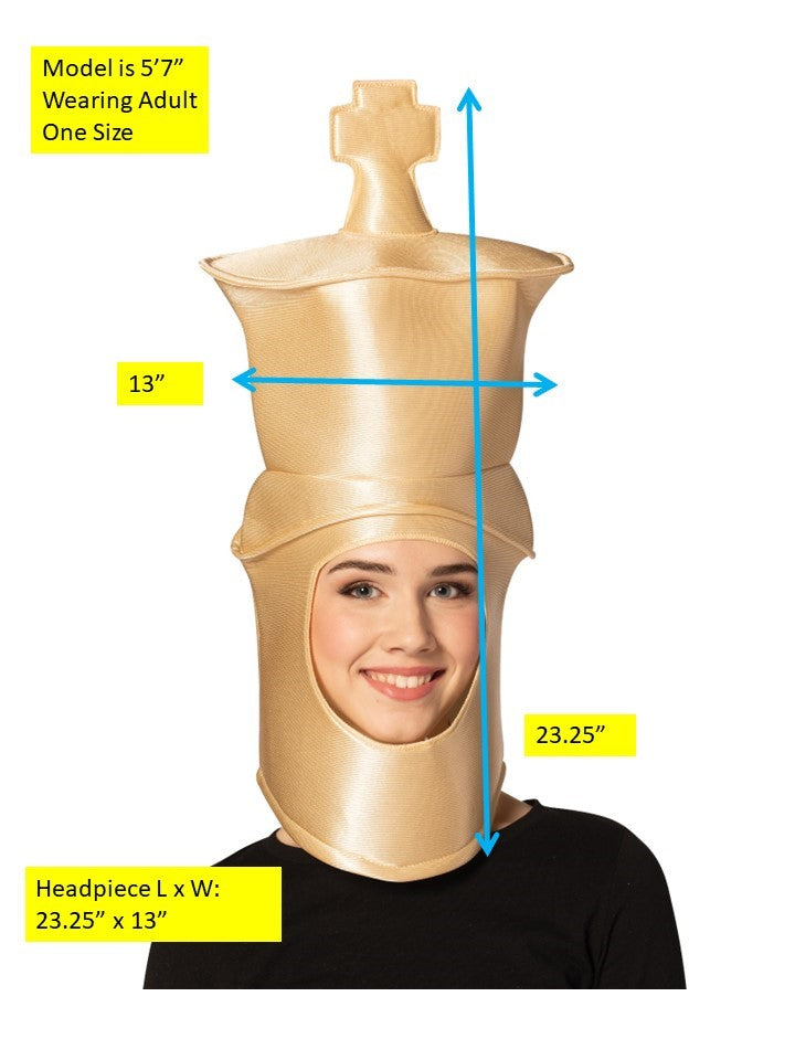 Ultimate Deluxe Beige King Chess Headpiece Mask, Adult One Size