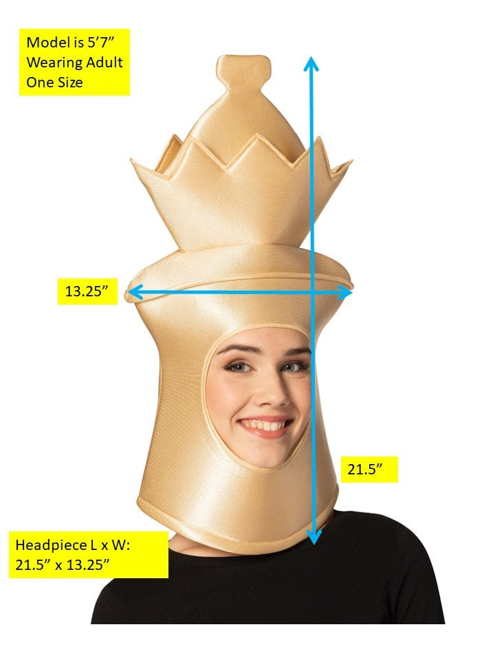 Ultimate Deluxe Beige Queen Chess Headpiece Mask, Adult One Size