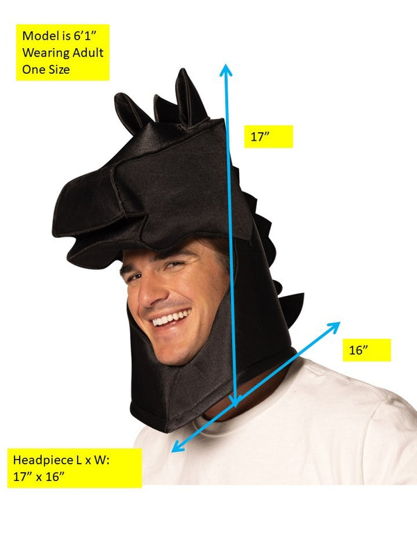 Ultimate Deluxe Black Knight Chess Headpiece Mask, Adult One Size
